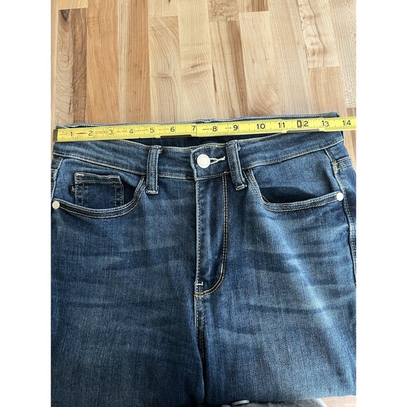 Judy Blue Cropped Boot Jeans Stretch Raw Step Hem Distressed Medium Wash 3/26 - Picture 7 of 9
